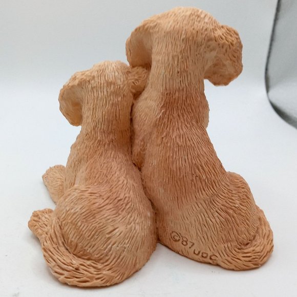 Lab Pups Stone Critters Dog Figurine Labrador Retriever Yellow Vintage - Picture 4 of 11